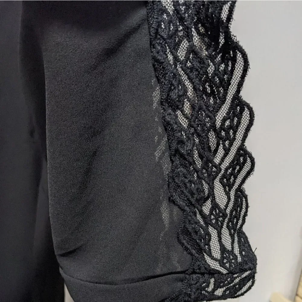 Astr the Label | Lace Trim Shift Dress in Black - Picture 9 of 12